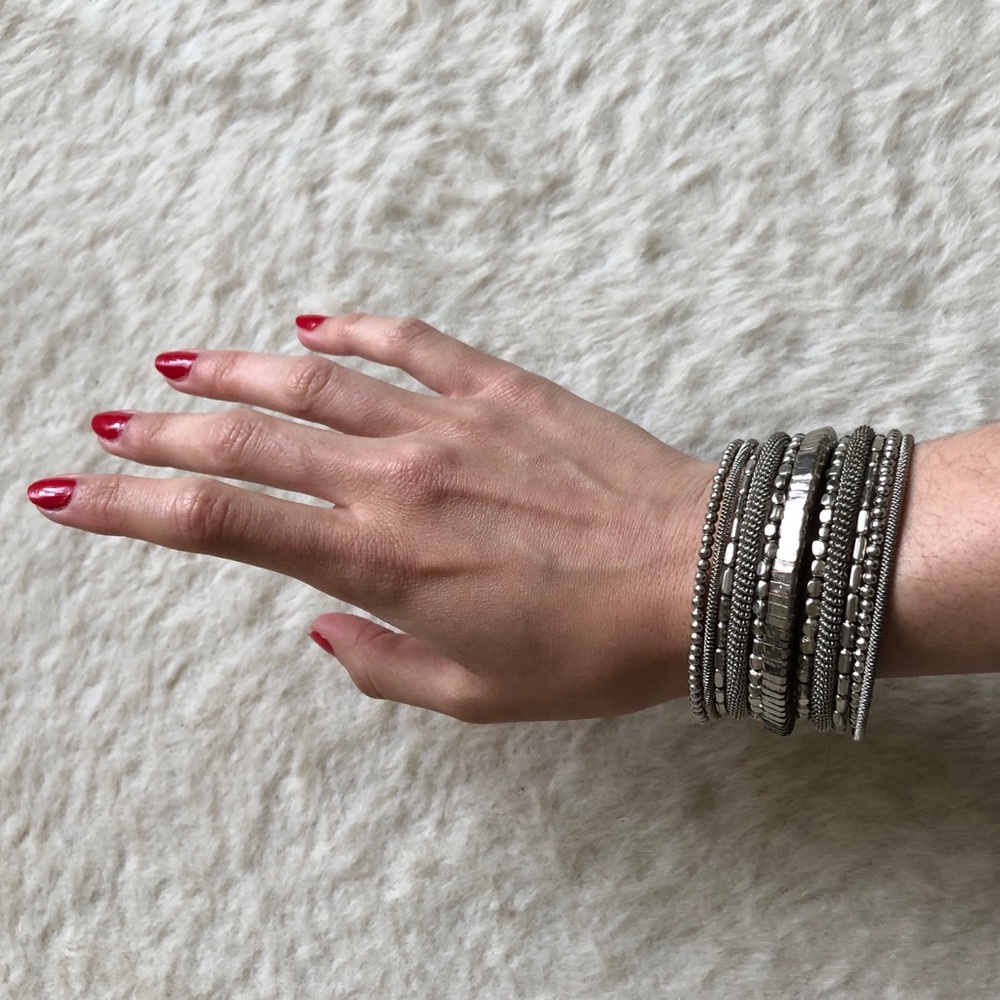 Beautiful Silver Beaded Bracelet